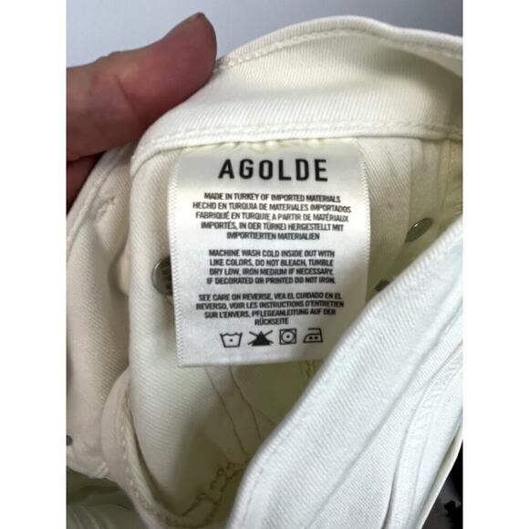 NWOT AGOLDE Sophie White 5 Pocket Cropped Skinny Jeans SZ 32 - Picture 9 of 10